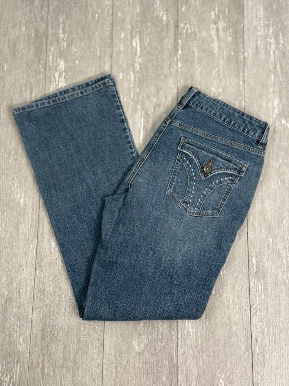Apt 9 Boot Cut Jeans Size 12 Embellished Back Flap Pockets